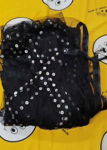 Sparkling Black Tulle Scarf