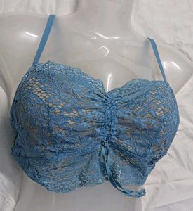 ⭐ Sheer Blue Lace Bra