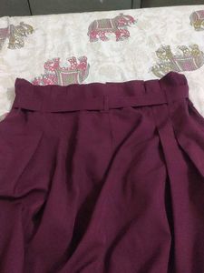 Maroon Wide Leg Pants