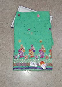 New Saree With Unstitched Blouse 💚