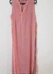 Peach Sleeveless Kurta