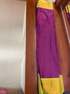 🪻Brinjal Purple with green border Saree🪻