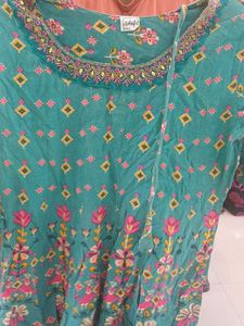 Beautiful Teal Floral Print maxi
