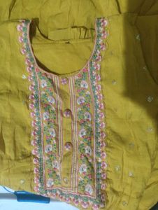 Beautiful Yellow Embroidered Anarkali Kurta