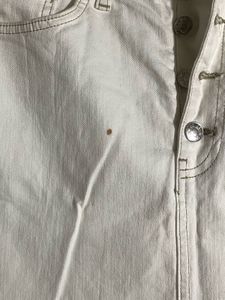 White Denim Button-Up Skirt