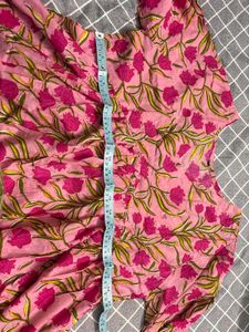 Pink Floral Print Kurta with Dupatta
