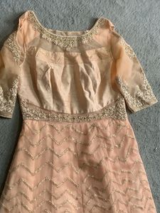 Elegant Peach Embroidered Anarkali
