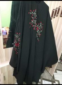 Elegant Black Embroidered farasha abaya