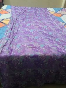 Purple Geometric Print Saree