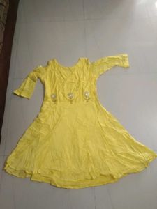 Yellow Embroidered kurta