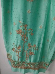 Embroidered Mint Green Kurta Set