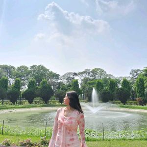 Elegant Pink Floral Top with Bell Sleeves