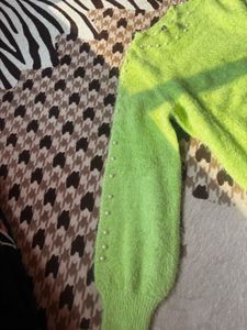 parrot green sweater