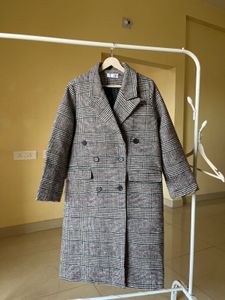 Plaid Trench Coat
