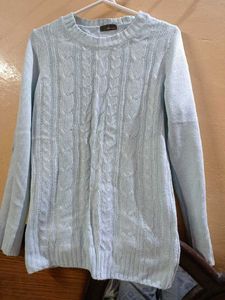 Light Blue Cable Knitted Top