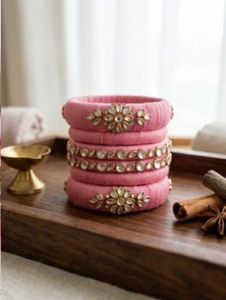 Handmade Pink Thread Bangles