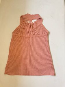 Chic Ribbed Mock Neck Cut-Out Top
