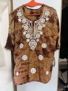 Embroidered Tie-Dye Kurta