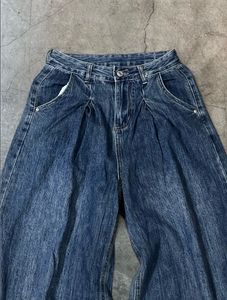 Wide Leg Blue Denim Jeans
