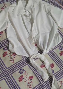 Purple Smocked Midi Dress + White Overlay Shirt