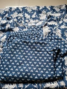 Blue Floral Print Top