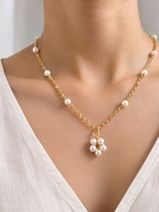 Gold Chain Pearl Necklace