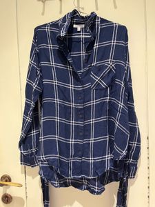 Blue Plaid Button-Up Shirt