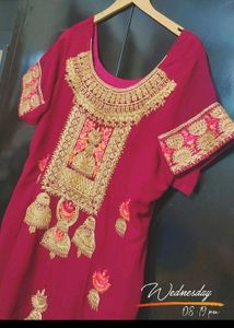 Rose Rani Plazo Suit &amp; Dupatta For 46 Bust
