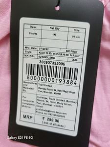 Zudio Pink Colour Women Short XXL Size