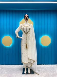 Real Mirror Work Top,Pent with Dupatta