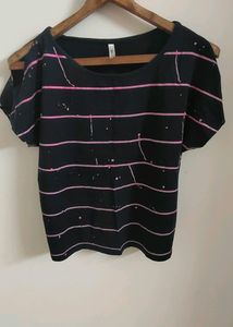 Pink And Black T Shirt