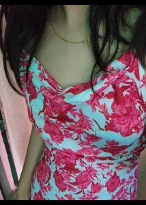 Red Floral Strap Dress