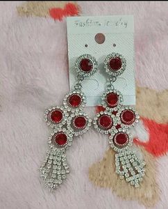 Stunning Red Crystal Drop Earrings
