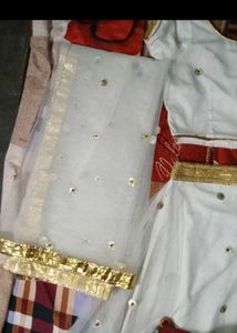 Elegant White Sequined Lehenga Choli