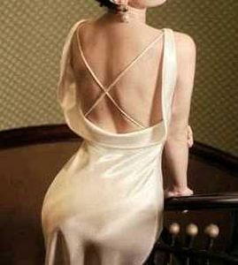 Elegant Cream Satin Dress