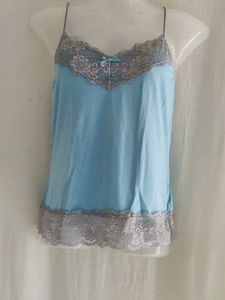 Light Blue Lace Trim Camisole