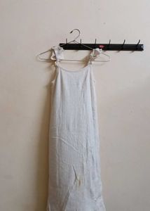Ribbed Ruffle Strap Midi Dress