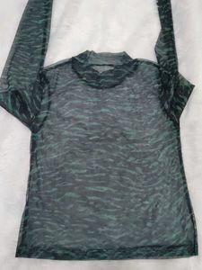 Sheer Tiger Print mesh Top
