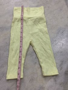 Baby Ribbed Leggings - Pastel Yellow