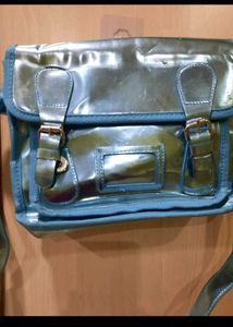 Shiny Blue Crossbody Bag