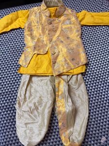Baby Boys Festive Silk Kurta Dhoti Set 6-12M