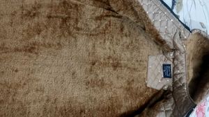 Women’s Beige Quilted Hooded Winter Jacket with Se