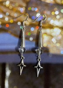 Silver Star Dangle Earrings