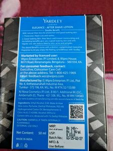 Yardley London Elegance After Shave Lotion