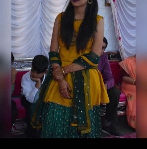 Yellow & Green Lehenga Choli Set