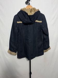 Denim Jacket with Faux Fur Trim