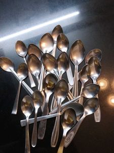 Set of 22 Stainless Steel Spoons