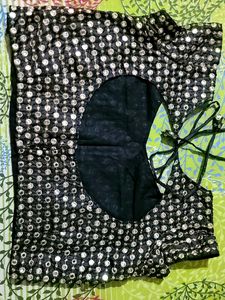 Gorgeous Mirror Work Black Ethnic Blouse.