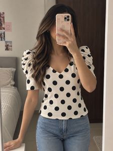 Polka Dot Black N White Top