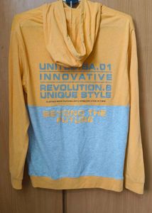Yellow Hoodie with Graphic Print